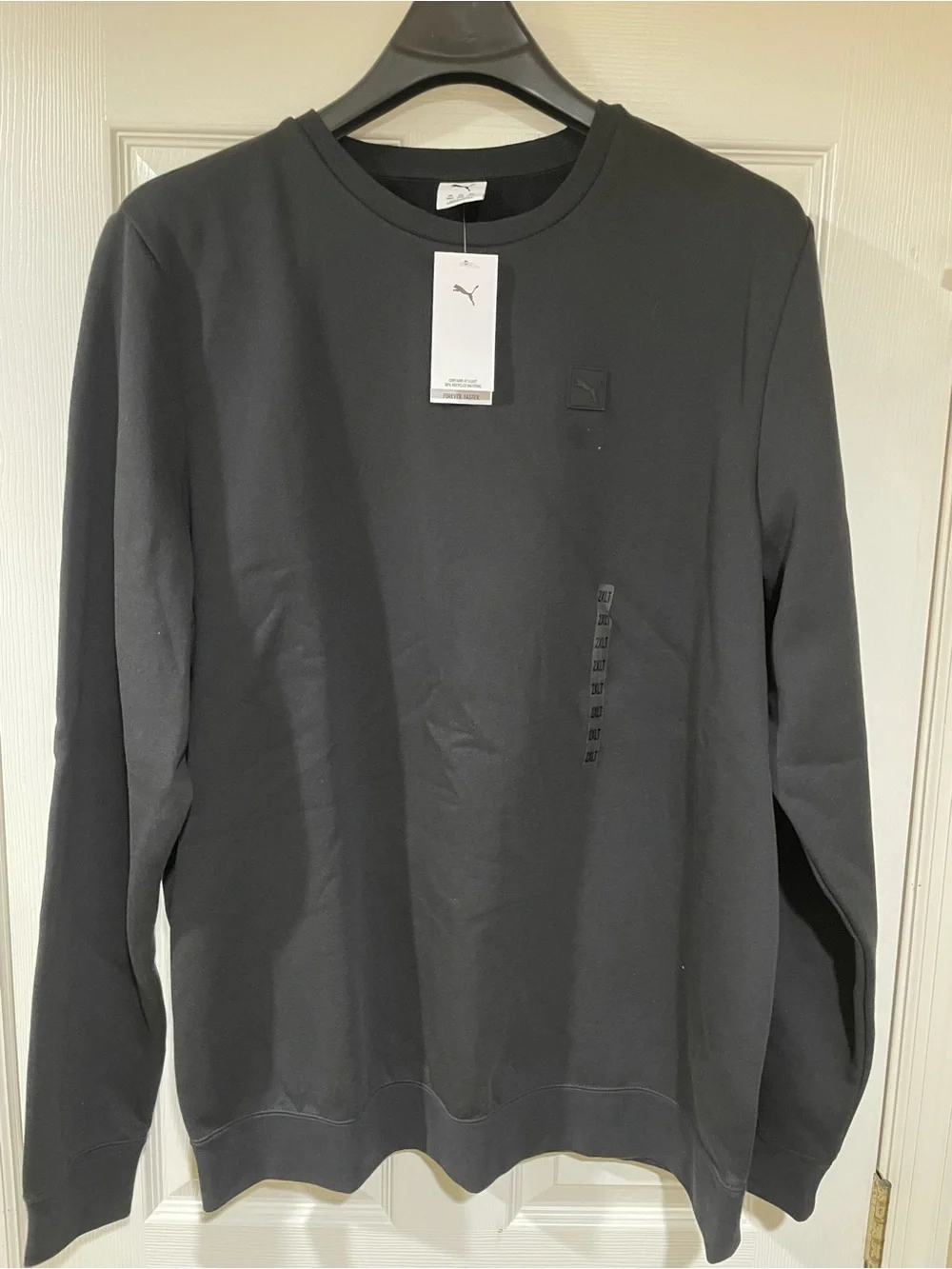 Puma Men's Big & Tall 2XLT Black Crewneck Sweatshirt‎ with Subtle Logo NWT